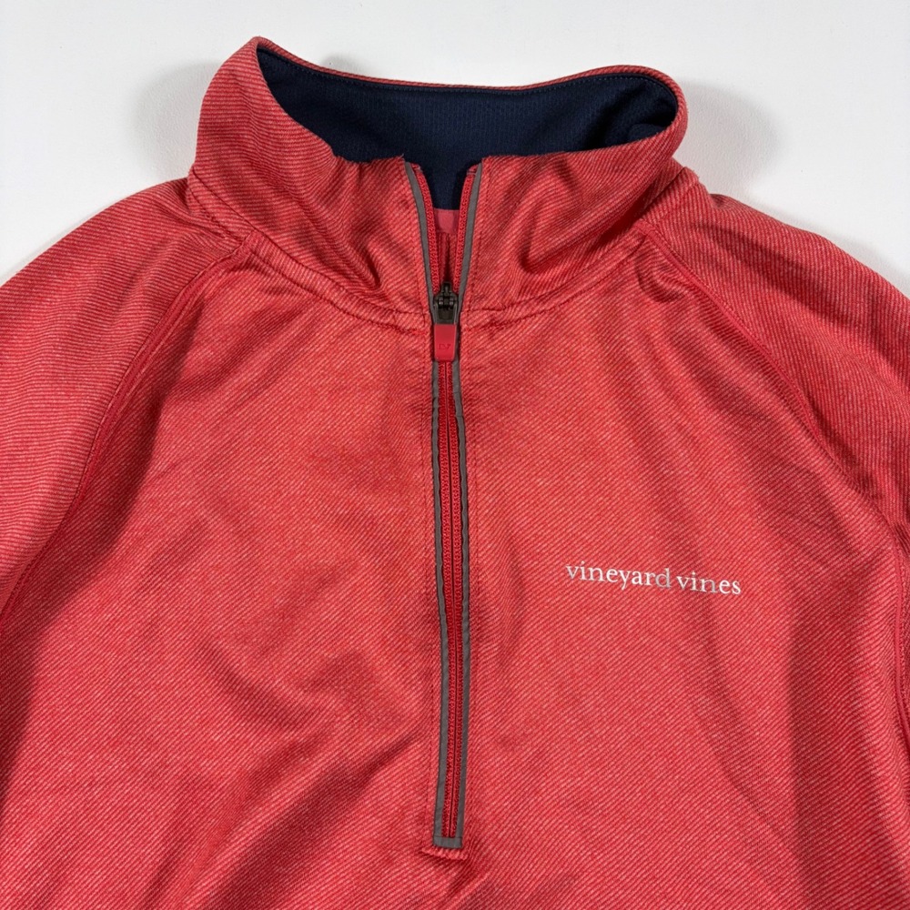 Vineyard Vines 1/4 Zip Pullover Mens Small Performance Heathered Red